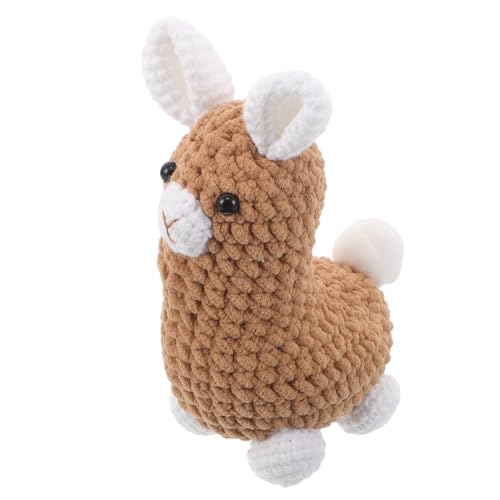 Zerodeko Gehäkelter Tieranhänger: Handgefertigtes Stricktier-Spielzeug für Rucksack oder Schlüsselring - Gestricktes Alpaka-Ornament für Schlüsselanhänger von Zerodeko