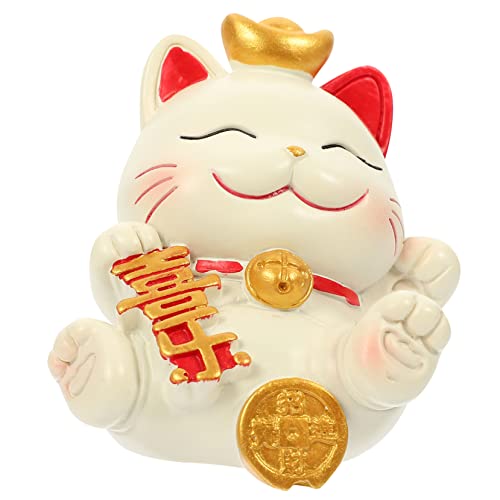 Zerodeko Glückliche Katzenverzierung Katzen-Puzzle- Katzen-denkmal Katzenspielzeug Interaktiv Smoking Katze Plüsch Winkende Katze Katzenstreu Katzensachen Glückliches Harz von Zerodeko