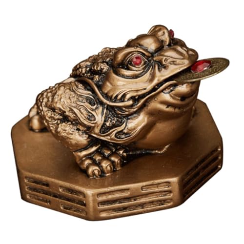 Zerodeko Goldene Krötenverzierung Die Büroeinrichtung Chinesisches Dekor Büro-schreibtischdekorationen Kröte Dekorationen Esstisch Frosch Skulptur Zentral Harz China von Zerodeko