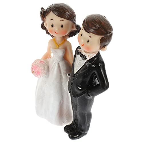 Zerodeko Hochzeitsfigur Resin Brautpaar Tortenfigur Langlebig Vielseitig als Deko für Hochzeit Verlobung Valentinstag Geeignet von Zerodeko