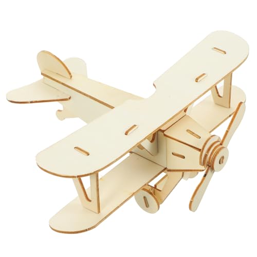 Zerodeko Mitbringsel Kindergeburtstag Holz-DIY-Puzzle 3D-Puzzle Unvollendetes Bastelflugzeug-Puzzle Holzhandwerk Bausatz Flugzeug Handgefertigt Zusammenbauen Malerei Flugzeugmodell von Zerodeko
