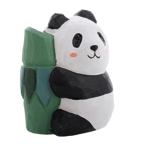 Zerodeko Holzschnitzerei Panda Ornament Miniatur Kleintierfigur Niedliche Panda Dekoration Für Auto Armaturenbrett Schreibtisch Tafelaufsatz Accessoire von Zerodeko