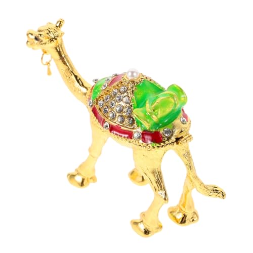 Zerodeko Kamel-schmuck-Organizer-Box Mit Scharnier Aufbewahrung Von Schmuckstücken Kristallfiguren Displayhalter Kamel-Figur Ornament Metall Reise-Souvenir von Zerodeko