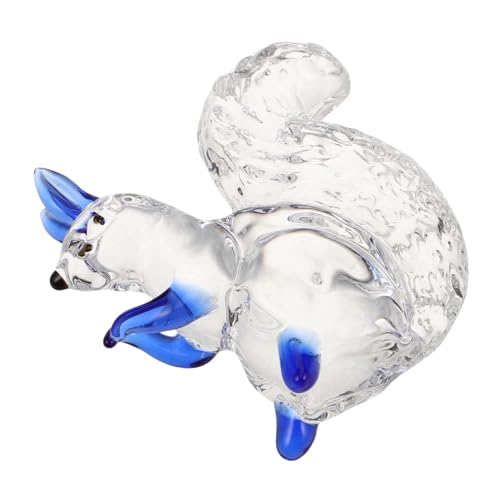 Zerodeko Kristalleichhörnchen Miniatur-eichhörnchenfiguren Hundestatuen Im Freien Kristallkrähenstuae Kristallfigur Für Frauen Eichhörnchen-gartenstatue Garteneichhörnchen Kristalltier Blue von Zerodeko