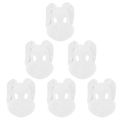Zerodeko Leere Hasenmaske 6 Stück Therian-Masken Fuchsmaske Papierzellstoffmasken Maskerade-Hasenmaske Handbemalte Gesichtsmaske Für Ostern Halloween Party Kostümzubehör von Zerodeko
