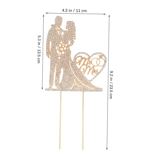 Zerodeko Metall Hochzeitstortenaufsatz mit Strasssteinen Herzform Leichter Eleganter Cake Topper für Verlobung Romantische Feier Edle Tortendekoration für Brautpaar von Zerodeko