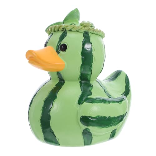 Zerodeko Miniatur-Resin-Ente Wassermelone Sommerfrucht Dekofigur Verspieltes Design Platzsparend Geeignet als Partygeschenk und Schreibtischdekoration für Erwachsene von Zerodeko