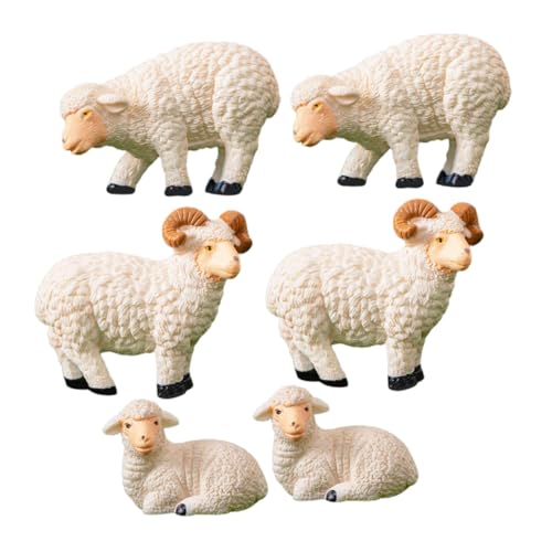 Zerodeko Miniatur Schaf Figuren Aus Harz Dekorative Gartenornamente Niedliche Schäfchen Statues Für Mooslandschaften Innen Und Außendekoration Je Weißes Schaf Und Kleines von Zerodeko