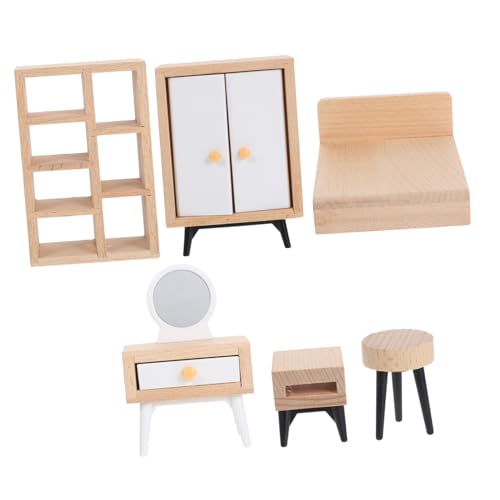 Zerodeko Miniatur Schlafzimmer Möbel Teilig Realistische Puppenhaus Möbel Zubehör Kreatives Rollenspiel und Lernspielzeug für Fantasie und Organisationsfähigkeit Zerodeko Miniatur Schlafzimmer Möbel Teilig Realistische Puppenhaus Möbel Zubehör Kreatives Rollenspiel und Lernspielzeug für Fantasie und Organisationsfähigkeit von Zerodeko