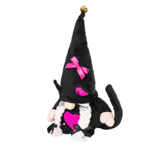 Zerodeko Zwergen-Festival-zwerg-Ornament Schwarze Katze Zwergenpuppe – Perfekte Party-Foto-Requisite Für Zuhause von Zerodeko