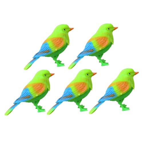 Zerodeko Papagei-vogelfiguren Mit Klangaktivierung 5er-Pack Vogel-Ornament Vogel-tischskulptur Mini-Ornament Als von Zerodeko