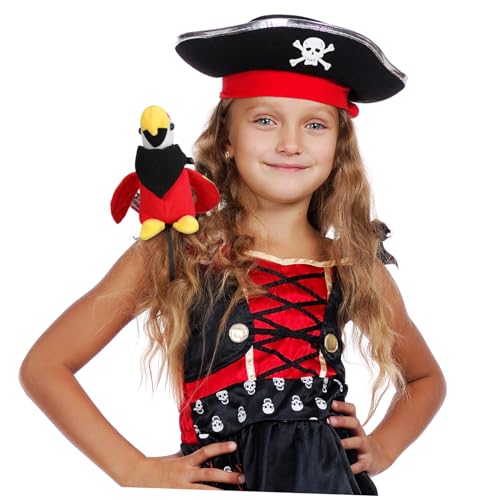 Zerodeko Piratenkostüm Schulter Plüschspielzeug mit Bandana Teiliges Leicht Tragbar für Karneval Halloween Mottoparty Zubehör von Zerodeko
