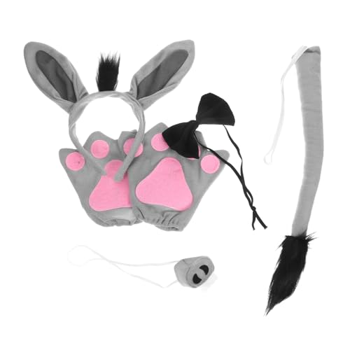 Zerodeko Plüsch Esel Kostüm Set Haarreif mit Realistischen Eselohren Niedlich und Komfortabel für Halloween Karneval Tierpartys und Cosplay Teiligem Set mit Handschuhen Zerodeko Plüsch Esel Kostüm Set Haarreif mit Realistischen Eselohren Niedlich und Komfortabel für Halloween Karneval Tierpartys und Cosplay Teiligem Set mit Handschuhen von Zerodeko