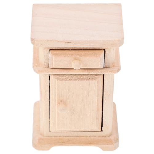 Zerodeko Puppenhaus-Miniaturschrank-Modell Mini-Nachttisch-Modell Holzaufbewahrungsschrank-Modell Puppenhaus-Nachttisch Puppenhaus-Miniaturmöbel von Zerodeko