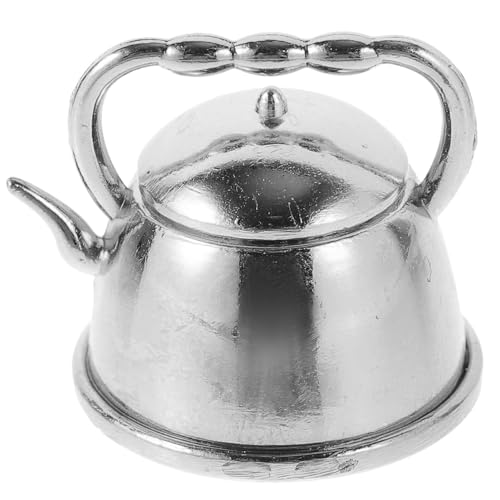 Zerodeko Puppenhaus-Teekessel Im Maßstab 1:12 Miniatur-Teekanne Mini-Wasserkocher Aus Metall Simulierter Wasserkocher Requisiten Für Puppenhaus-Küchendekoration von Zerodeko