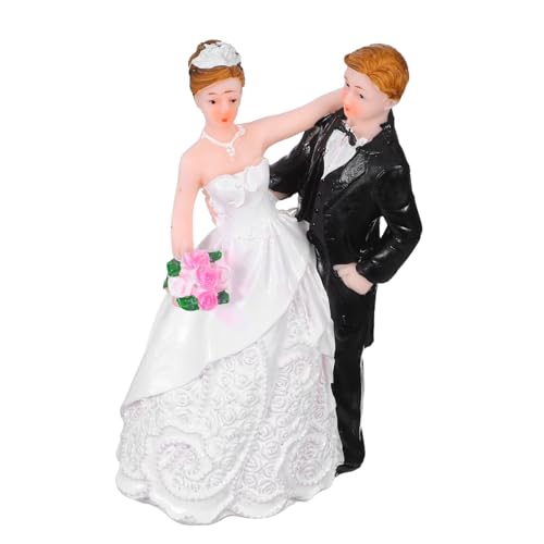Zerodeko Romantische Resin Hochzeitspaar Figurine Langlebige Braut und Bräutigam Statue Dekorativer Cake Topper für Hochzeitsfeier Verlobung Jubiläum und Brautparty Installieren von Zerodeko