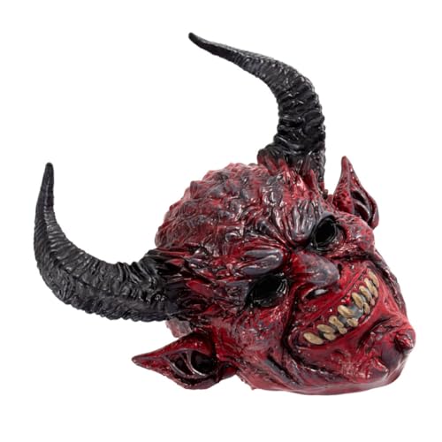 Zerodeko Rote Teufelshorn Maske Halloween Gruselige Vollkopf Dämonenmaske für Cosplay Maskerade Party Erwachsene mit Atemöffnungen und Bequemlichkeit Zerodeko Rote Teufelshorn Maske Halloween Gruselige Vollkopf Dämonenmaske für Cosplay Maskerade Party Erwachsene mit Atemöffnungen und Bequemlichkeit von Zerodeko