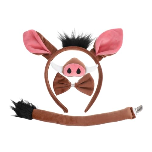Zerodeko Schwein Kostüm Set aus Flauschigem mit Stabilem Draht Niedliches Tierkostüm Zubehör mit Verstellbarem Schweineohren Haarreif und Schweif Bequem für Jungen und Mädchen für Zerodeko Schwein Kostüm Set aus Flauschigem mit Stabilem Draht Niedliches Tierkostüm Zubehör mit Verstellbarem Schweineohren Haarreif und Schweif Bequem für Jungen und Mädchen für von Zerodeko