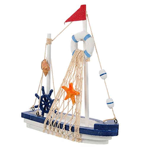 Zerodeko Wohnkultur Segelmodell Ornament Nautische Tischdeko Segelboot-Ornament Nautisches Schiffsmodell Küstentischdekoration Segelboot Innendekoration Partytisch MDF Piratenschiff Strand von Zerodeko