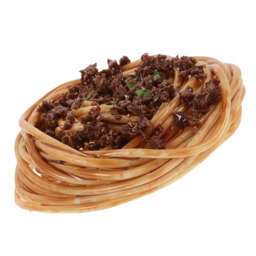Zerodeko Simulierte Spaghetti mit Fleischsoße Künstliches Nudelmodell für Restaurant Dekoration Lebensecht und Einladend für Schaufenster und Haushaltsdekoration von Zerodeko
