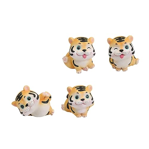Zerodeko Tiger- Auto-Ornamente 4 Stück Kunstharz Tierhandwerk Dekorationen Für Den Autoinnenraum von Zerodeko
