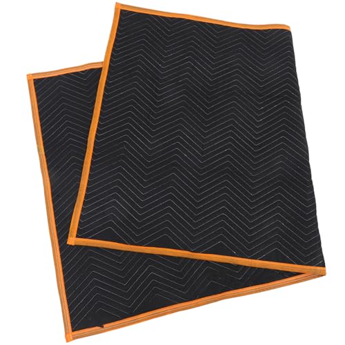 Zerodeko Umzugdecken Möbel Schutzdecken für Schwarz mit Orangefarbenen Kanten Gepolstert Leicht und Tragbar für Sicheren Transport von Möbeln und Gegenständen von Zerodeko