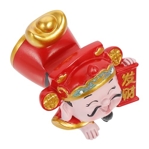 Zerodeko Harz Der Statue Telefon Chinesischen Stil Ornament Für Schreibtisch Rot Dekorative Figur von Zerodeko