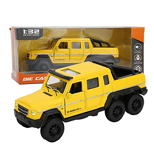 Zerodis 1:32 Geländewagen Modellkollektion Legierung Pick-up Truck Spielzeug mit Ton und Licht zurückziehen Auto Miniatur Home Decor Geburtstagsgeschenke Kind(Gelb) von Zerodis