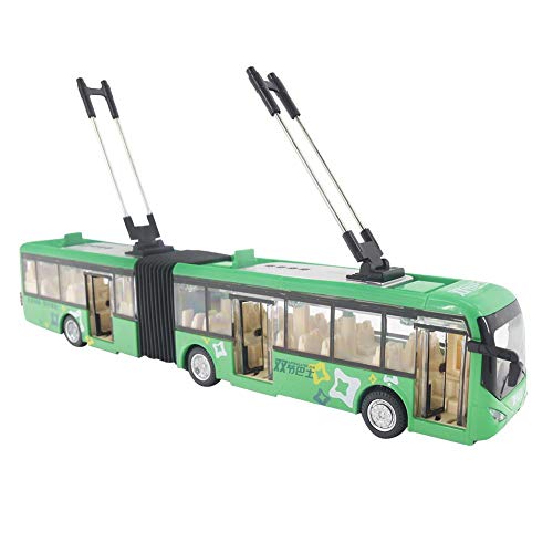 1:48 Maßstab Metalldruckguss Spielzeug Fahrzeuge Verkehr Modellauto Spielzeug realistische Gelenkbus mit Lichtern Und Musik(Grün) von Zerodis