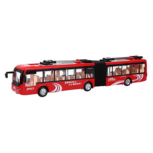 1:48 Maßstab Metalldruckguss Spielzeug Fahrzeuge Verkehr Modellauto Spielzeug realistische Gelenkbus mit Lichtern Und Musik(rot) von Zerodis