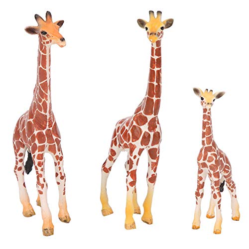 3 Stück Imitation Giraffen Familie Tierfiguren Kinder Wildtiere Kognitives Lernspielzeug für Büro- oder Heimstatuen-Dekorationsornamente(Giraffen-Familienset) von Zerodis