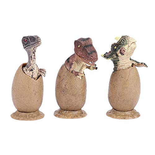 3 Stücke Dinosaurier Eier Figuren mit Basis Dinosaurier Eier Half Hatched Spielzeug Lebensechte Tier Modell Sammlung für Baby Spielzeug Geschenk von Zerodis