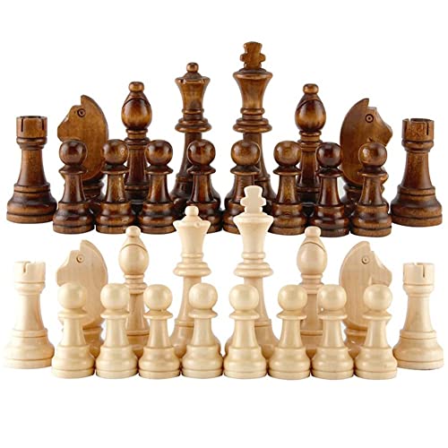 32 STÜCKE Holz Internationalen Schachfiguren ohne Brett tragbare Internationale Schachfiguren Turnier Staunton Schachfiguren Unterhaltung Brettspiel Set von Zerodis