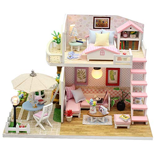 3D Prinzessin Kabine Hand Zusammengebautes Haus Handgefertigte Holz Miniatur Puppenhaus Handwerk Schlafzimmer Möbel Puppenhaus von Zerodis