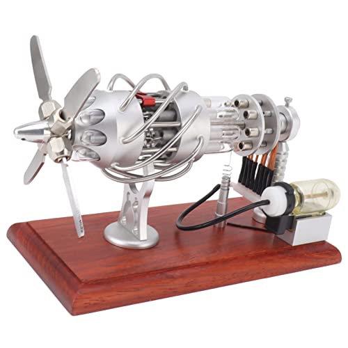 Heißluft-Stirlingmotor, 16 Zylinder, Pädagogisches Stirlingmotor-Modell Lehrschmuck für Home Schule Office von Zerodis