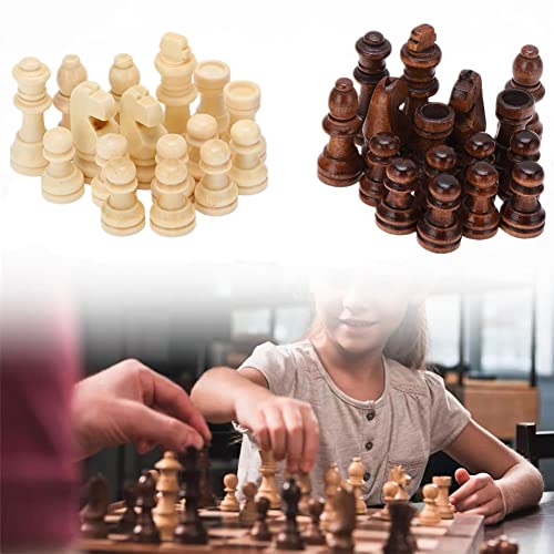 Hölzernes Schachspiel internationales Schachspiel aus Holz pädagogisches Spielzeug für Kinder und Erwachsene ohne Schachbrett von Zerodis