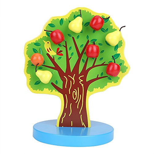 Holz Magnetischen Obst Apfelbaum Math Puzzle DIY Rollenspiel Pädagogisches Spielzeug Früherziehung Geschenk für Kinder Kleinkinder von Zerodis