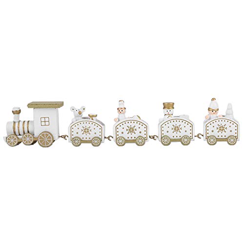 Holz Santa Trains Spielzeug Set Cartoon Zug Modell Spielzeug Home Dekoration Geburtstag Weihnachten Bildungsgeschenk für Kinder Kleinkind (3 Farben)(Weiß) von Zerodis