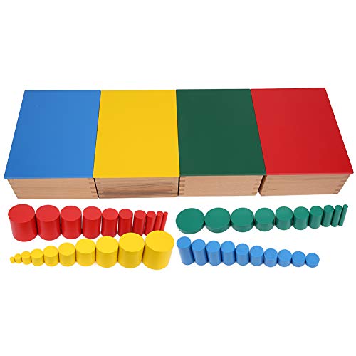 Holzzylinder Spielzeug, Bunte Montessori sensorische Zylinder frühe Bildung Holzblöcke Lehrspielzeug für Kleinkinder Jungen Mädchen von Zerodis