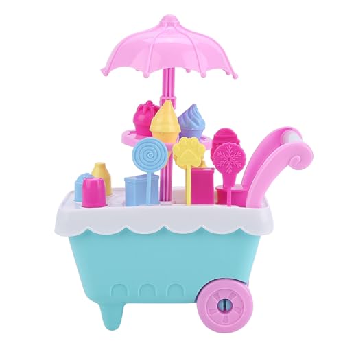 Mini-Trolley mit Licht, für EIS, Süßigkeiten, Dessert-Trolley für Mädchen und Kinder(Batterien Nicht im Lieferumfang enthalten) von Zerodis