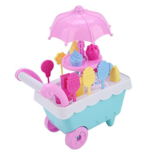 Mini-Trolley mit Licht, für EIS, Süßigkeiten, Dessert-Trolley für Mädchen und Kinder(Batterien Nicht im Lieferumfang enthalten) von Zerodis