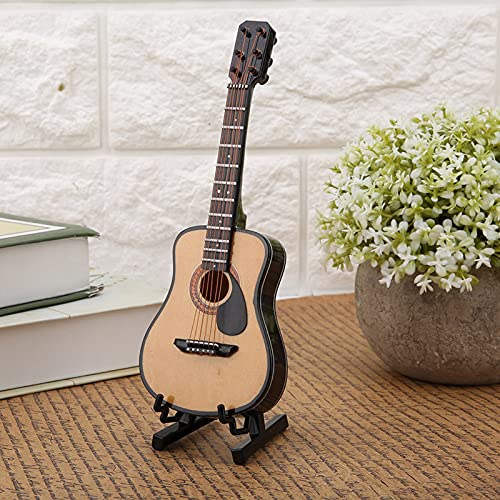 Miniatur-Gitarrenmodell aus Holz, Miniatur-Gitarrenmodell, 1 Mini-Gitarre, Spielzeug-Display, Mini-Ornamente, Kunsthandwerk, Heimdekoration (16cm) von Zerodis
