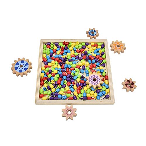 Pilz Nägel Steckbrett Puzzles Bunte Bausteinziegelsteine ​​Kreative DIY Mosaik Lernspielzeug für Kinder über 3 Jahre alt von Zerodis