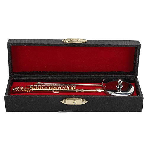 Zerodis Puppenhaus Mini Flöte Kupfer 1:6 Miniatur Flöte Gold Musikinstrument Modell Spielzeug Puppenhaus Zubehör Dekoration (Gold) von Zerodis