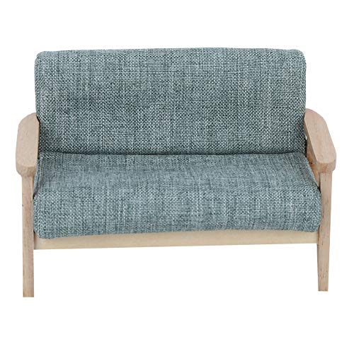 Simulation Sofa Modell, 1:12 Mini Puppenhaus Möbel Spielzeug Miniatur Holz Sessel Stoff Sofa Kinder Puppenhaus Ornament Dekor Geschenk für Kinder(#1) von Zerodis