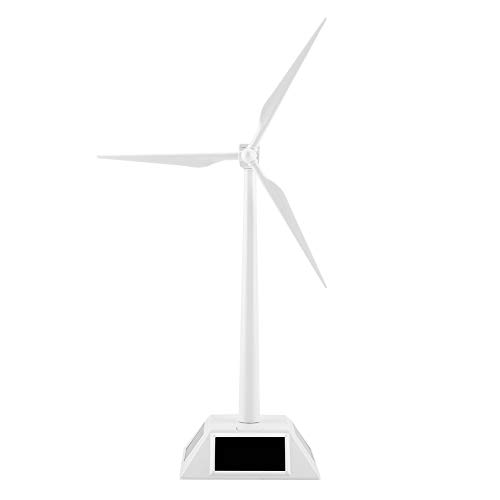 Zerodis Solar Powered 3D Windmühle aufgebautes Modell Craft Kinder Kinder Bildung Lernen Spaß Spielzeug Geschenk ABS-Kunststoffe Wind Turbine Weiß für Home Desktop Decor Garten Ornament von Zerodis