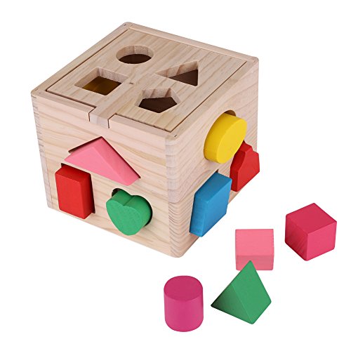 Steckwürfel Geometrie Puzzle Baustein 13 Loch Bunt Holz Motorik Pädagogisches Lernspielzeug von Zerodis