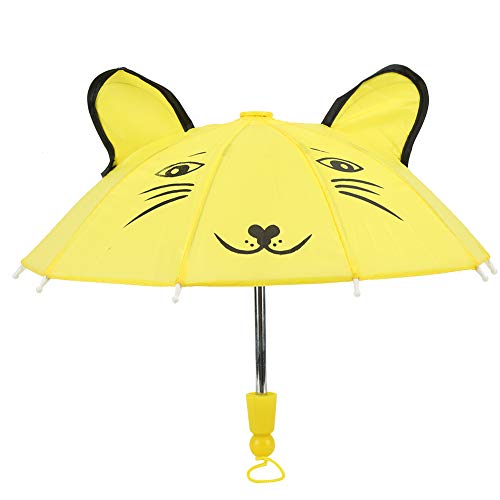 Tnfeeon Puppenzubehör, niedlichen Tier Outdoor Regenschirm Regenmantel und Zubehör für 18 Zoll Puppenkleidung Outfits Geschenk Spielzeug(Gelb) von Zerodis