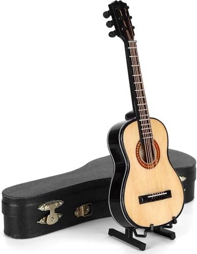 1/6 Action Figuren Gitarre Modell Holz Gitarre Dekoration Musik Instrument Modell 12 Zoll Puppe Zubehör Weihnachtsgeschenke für kinder(17cm Guitar) von Zerodis