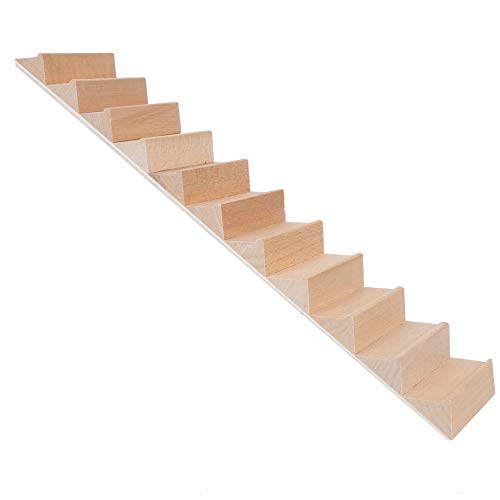 Zerodis 1:12 Holztreppe, DIY Miniatur Handlauf Treppen Handwerk montiert Puppenhaus Zubehör(Hölzern) von Zerodis